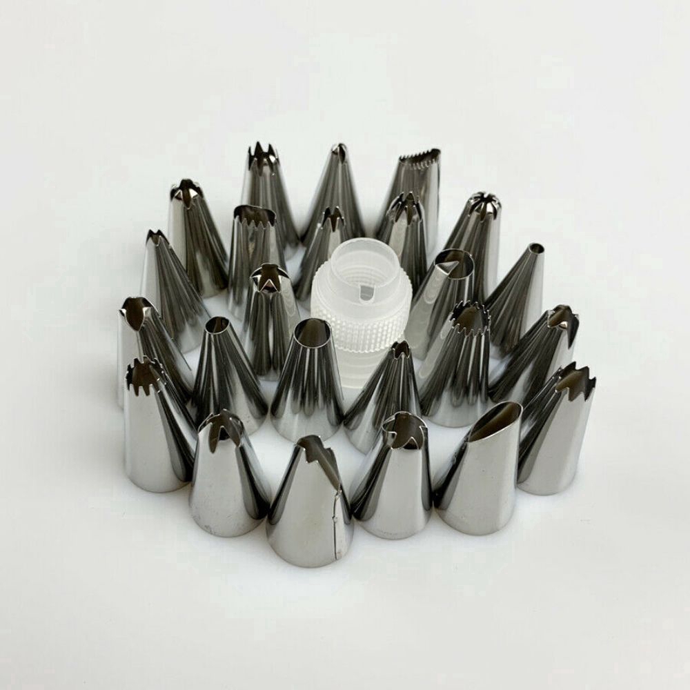 24PCS Nozzle Silicone Sugar-coated Decorator Cream Pastry Bag Cake Decoration Baking Tools Set