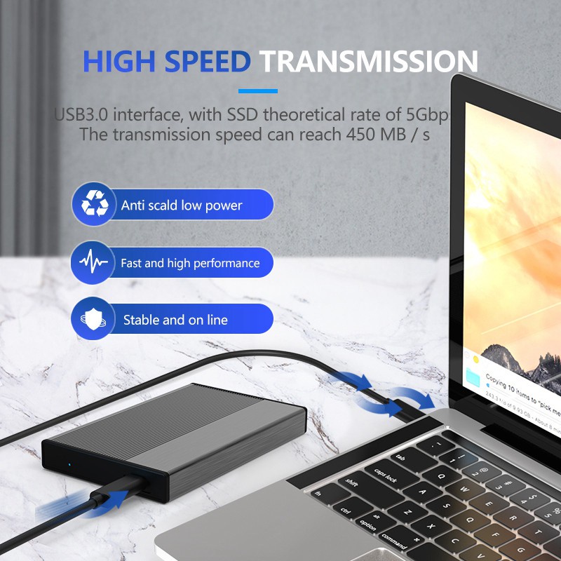 Hộp Ổ Cứng Ngoài 2.5 Inch Sata Sang Usb 3.0 Type C Bằng Nhôm Cho Notebook Desktop (Usb3.0) | WebRaoVat - webraovat.net.vn