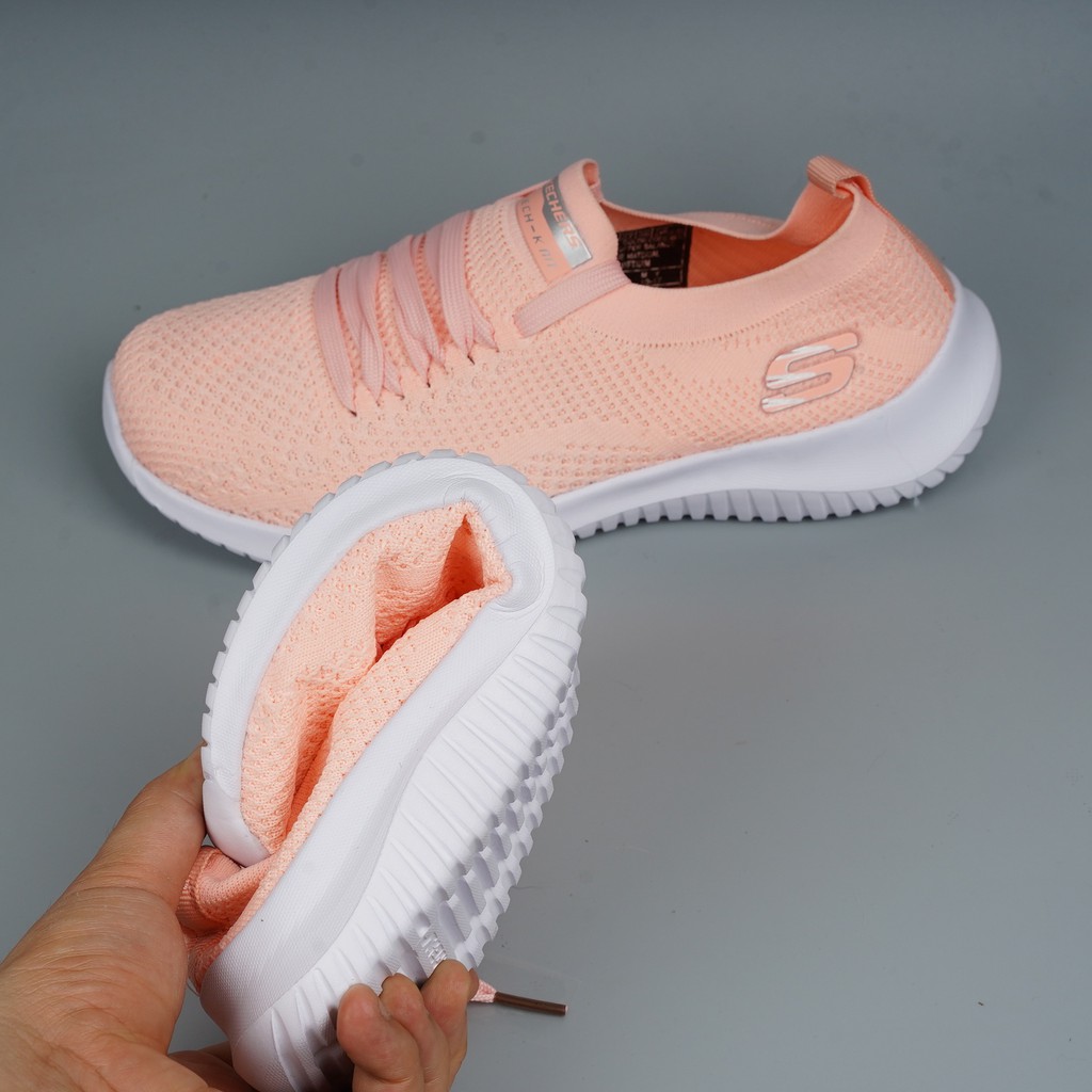 GIÀY SKECHERS NỮ 2019 CỔ CHUN DÂY BUỘC KNIT - CAM