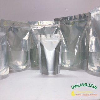 Túi zip bạc đựng thực phẩm 1kg túi zipper đáy đứng 1 mặt bạc dày đẹp BaoBiHoanMypro