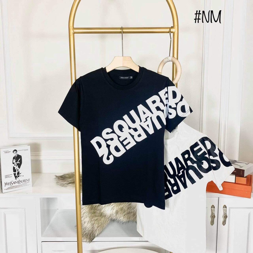 Áo thun tay lỡ unisex Chữ Chéo Quare MOSSSHOP - Áo phông nam nữ phong cách hàn quốc ulzzang form rộng 65kg