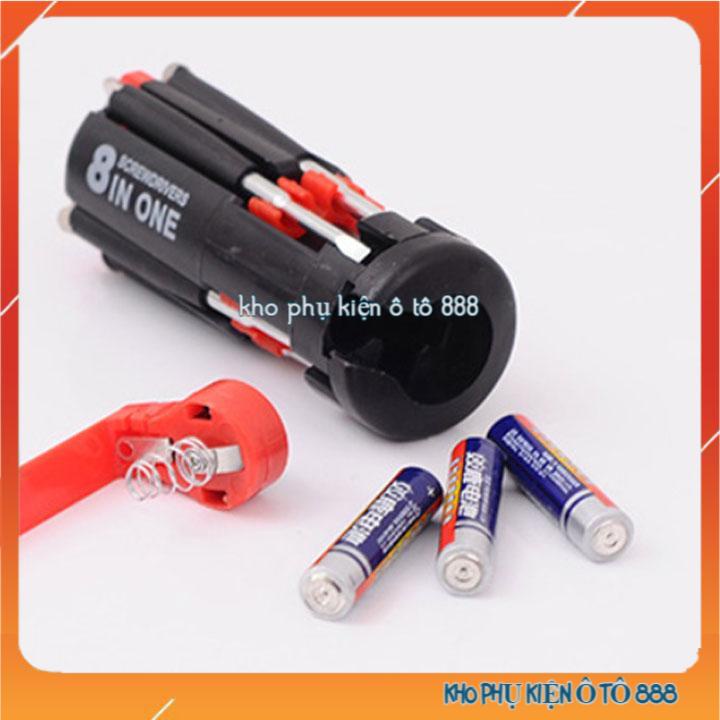 Bộ tô vít đa năng 8 trong 1 kèm đèn pin chiếu sáng
