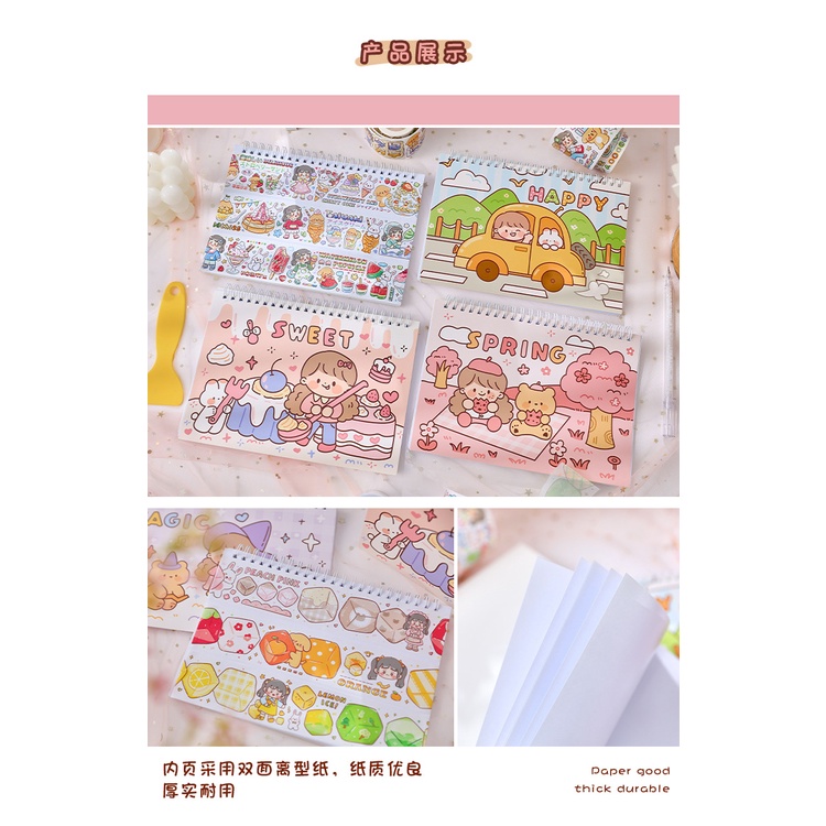 Sổ chiết washi tape lưu trữ sticker cute hình dán dễ thương trang trí sổ