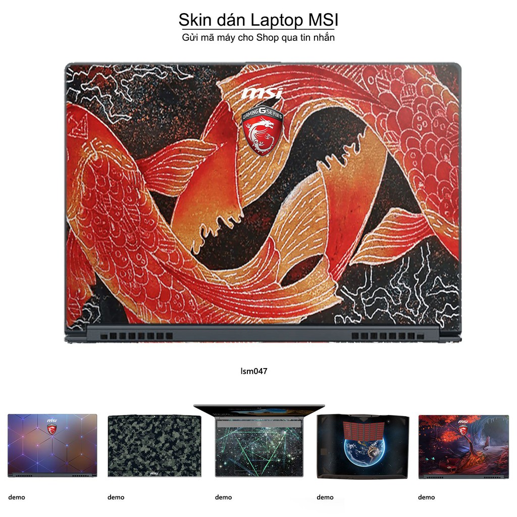 Skin dán Laptop MSI in hình Song Ngư (Pisces) - lsm047 (inbox mã máy cho Shop)