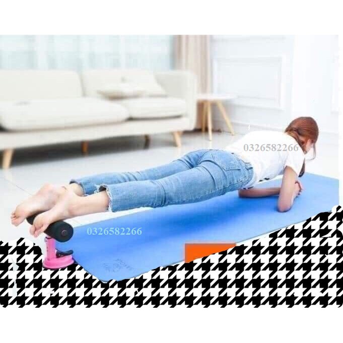 COMBO THẢM TẬP YOGA + DỤNG CỤ TẬP BỤNG CHỮ T - THẢM HOA 6mm