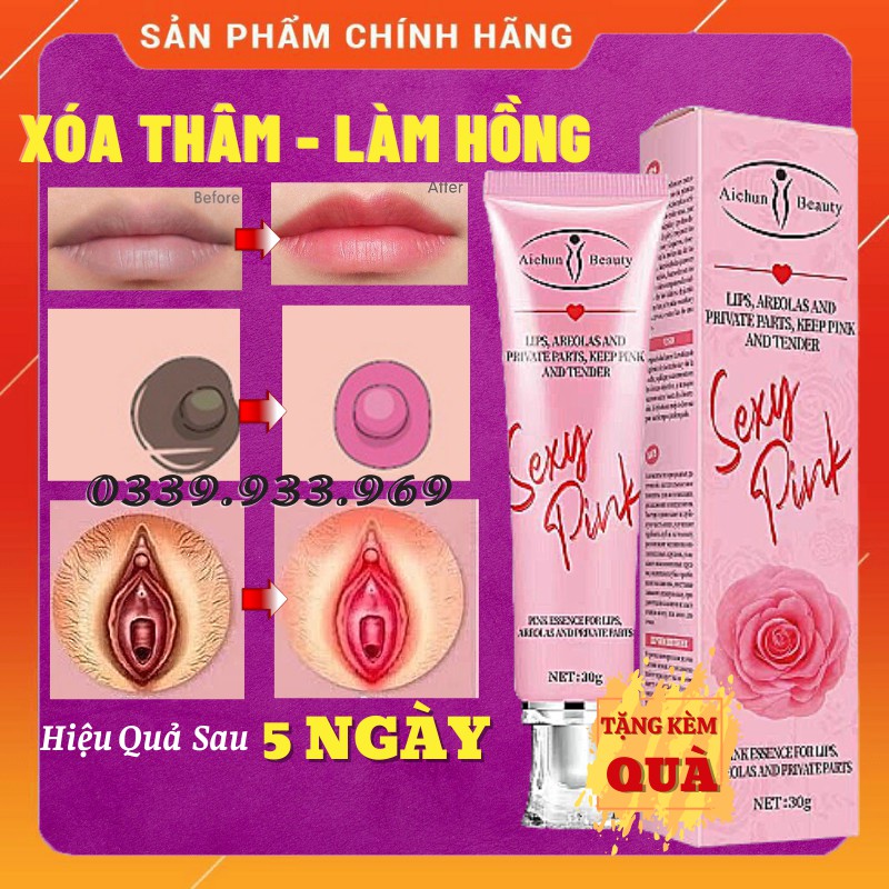 Kem Chống Thâm Môi - Làm Hồng Môi - Nhũ Hoa - Vùng Kín Sexy Pink Aichun Beauty 30g