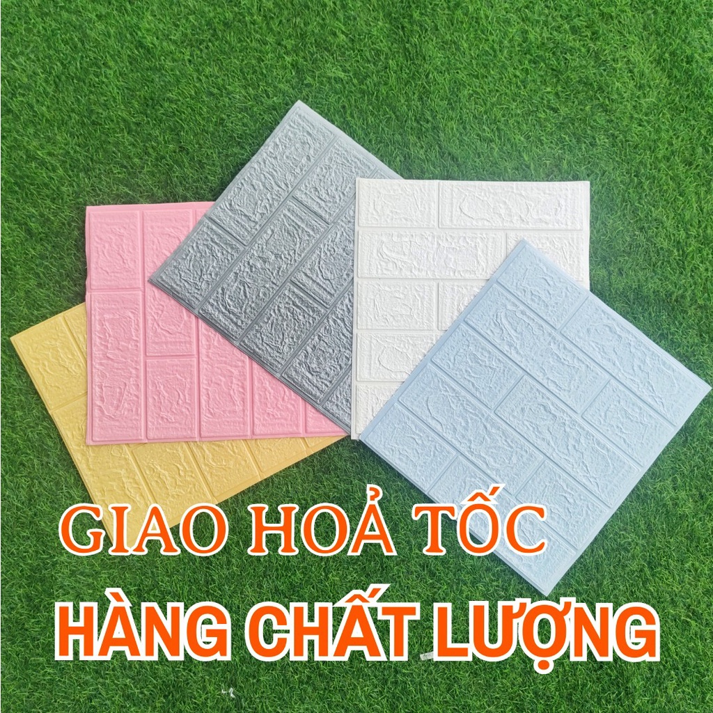 Xốp Dán Tường Giả Gạch 3D, chống thấm nước, chống ẩm mốc, có keo dính chắc để dùng trang trí nhà cửa.