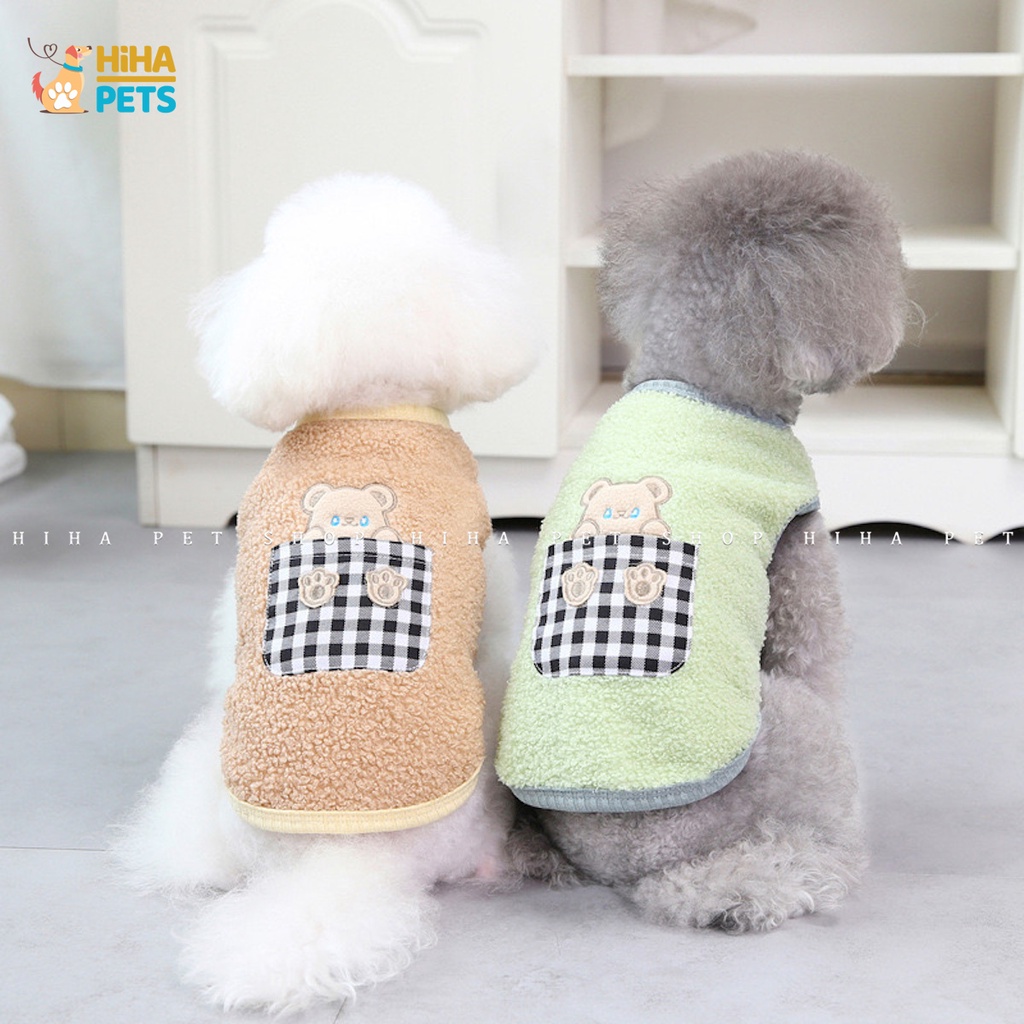 Áo Ấm Nỉ Cho Chó Mèo Quần Áo Thú Cưng Lông Cừu Gile Thu Đông Hihapet.