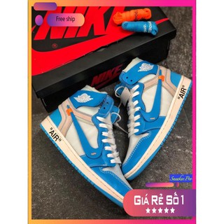 (FULL BOX + QUÀ TẶNG) Giày thể thao Air Jordan 1 Retro High Off-White University Blue cổ cao siêu đẹp cho nam và nữ