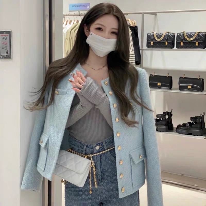 Áo khoác dạ tone xanh new