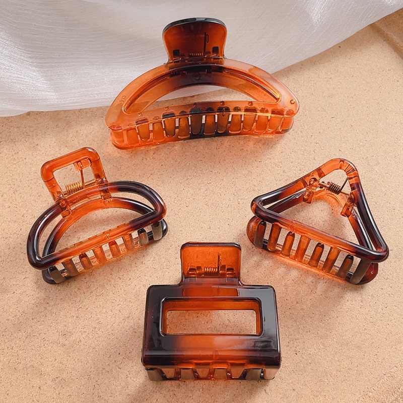 Kẹp Tóc Chống Trượt Bằng Acrylic Màu Hổ Phách Thời Trang Hàn Quốc