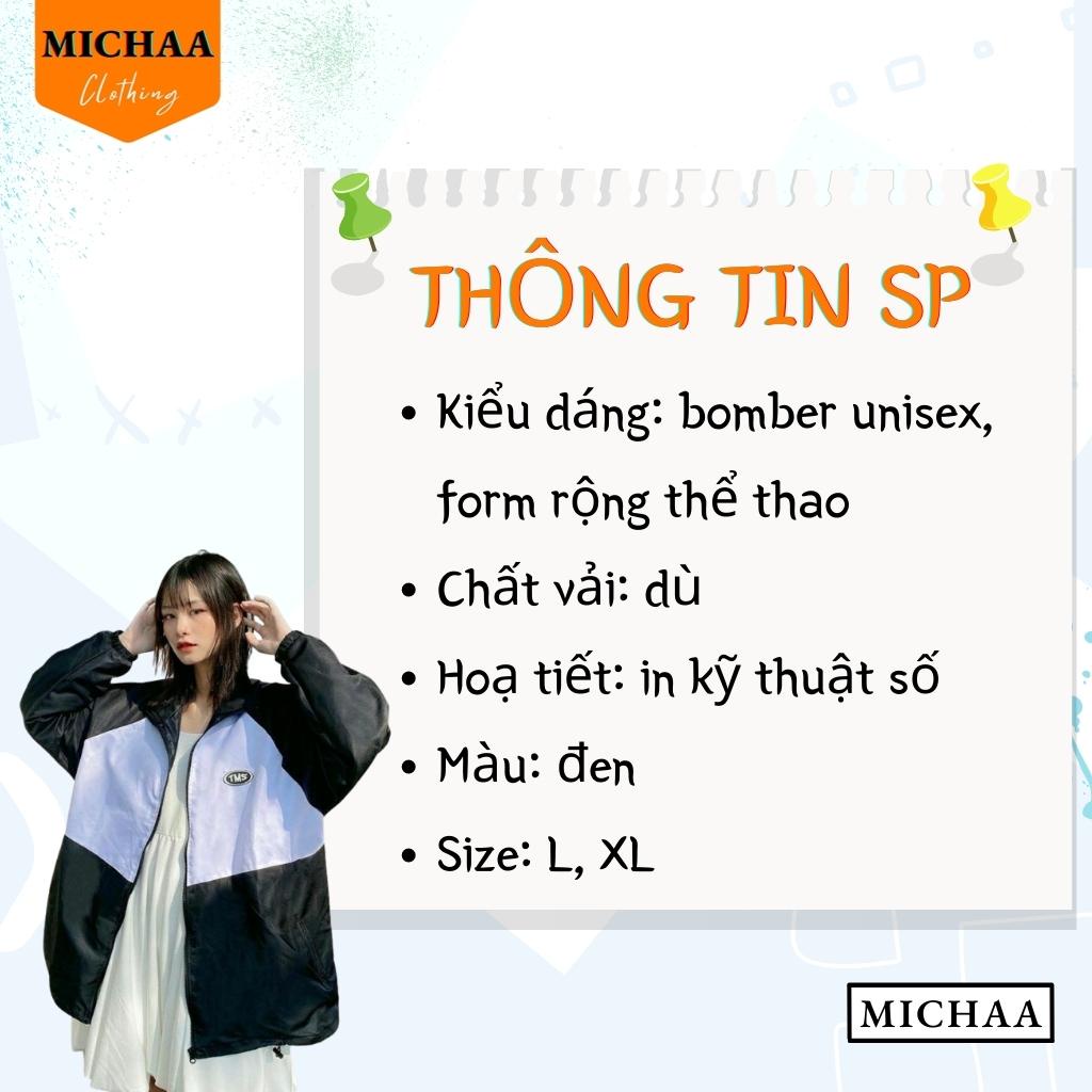 Áo Khoác Bomber Dù TMS Nam Nữ Ulzzang Unisex Kiểu Form Rộng 2 Lớp Jacket - MICHAA
