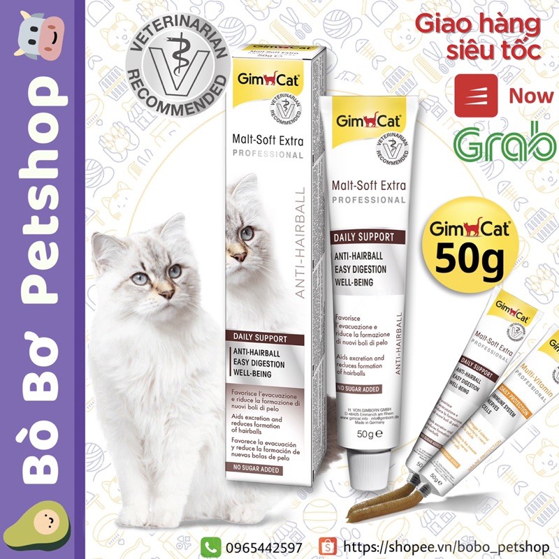 Gel dinh dưỡng cho mèo GimCat Malt-Soft Extra - Gel hỗ trợ giảm búi lông 50gr