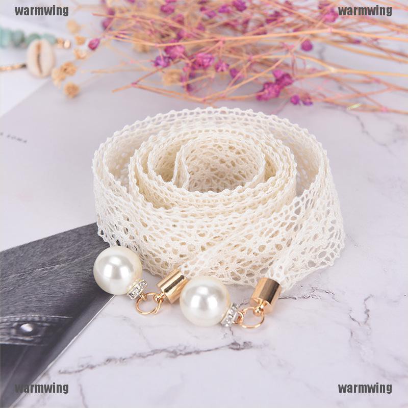 Thắt Lưng Dây Tua Rua Rỗng Đính Hạt Ngọc Trai Thời Trang Cho Nữ