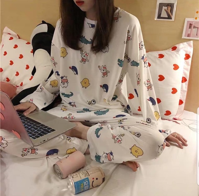 ⚡️SIÊU HOT⚡️BỘ THUN HOẠT HÌNH TAY DÀI QUẦN DÀI MẶC NHÀ | BigBuy360 - bigbuy360.vn