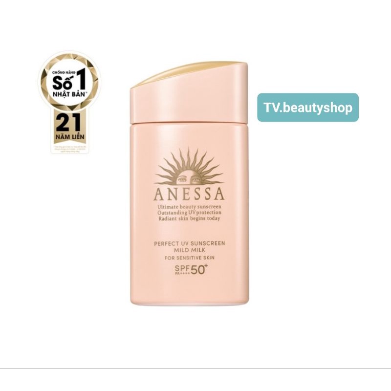 Chống nắng dịu nhẹ cho da nhạy cảm Anessa Perfect UV Sunscreen Mild Milk 60ml
