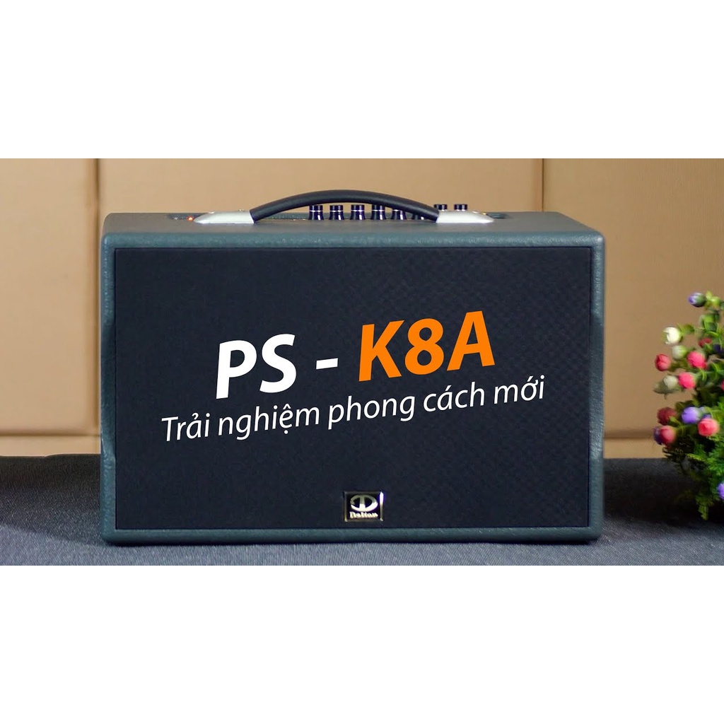 Loa Karaoke Dalton PS-K8A công suất 250W, Bass 8 inches, tặng kèm 2 micro không dây sóng UHF