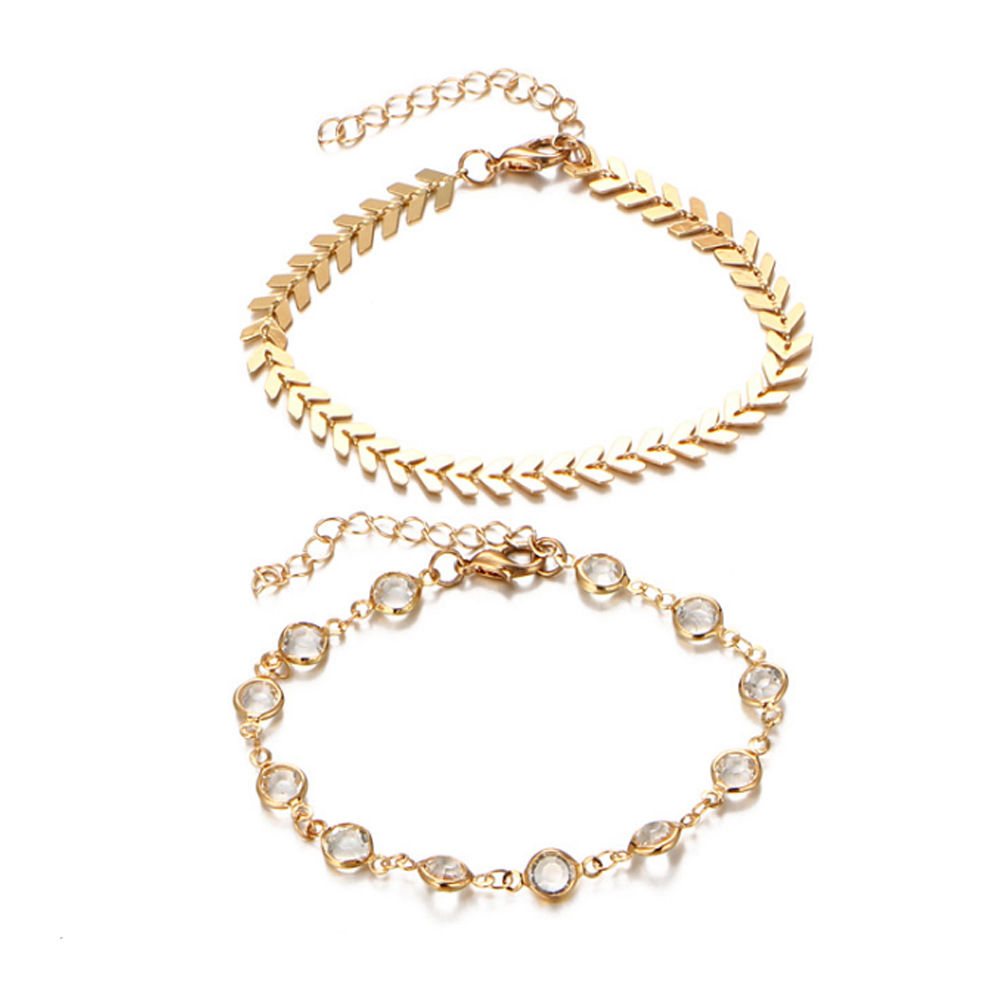 Lắc Chân Thép Titan Mạ Vàng 18K Hai Lớp Hợp Thời Trang