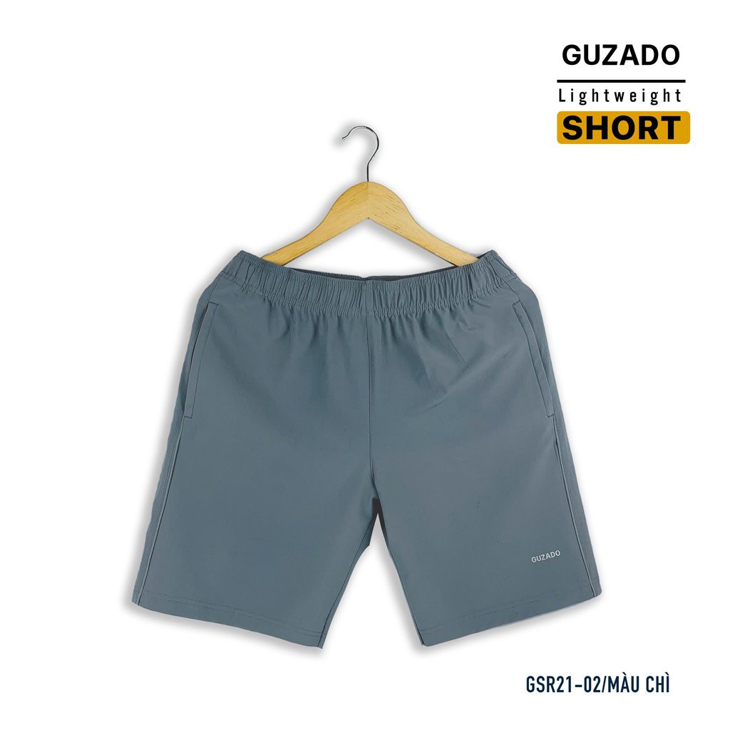 Quần short nam GUZADO, Chất vải gió mềm, Co giãn Cực Tốt, Vận Động Thể Dục Thể Thao Thoải Mái GSR02