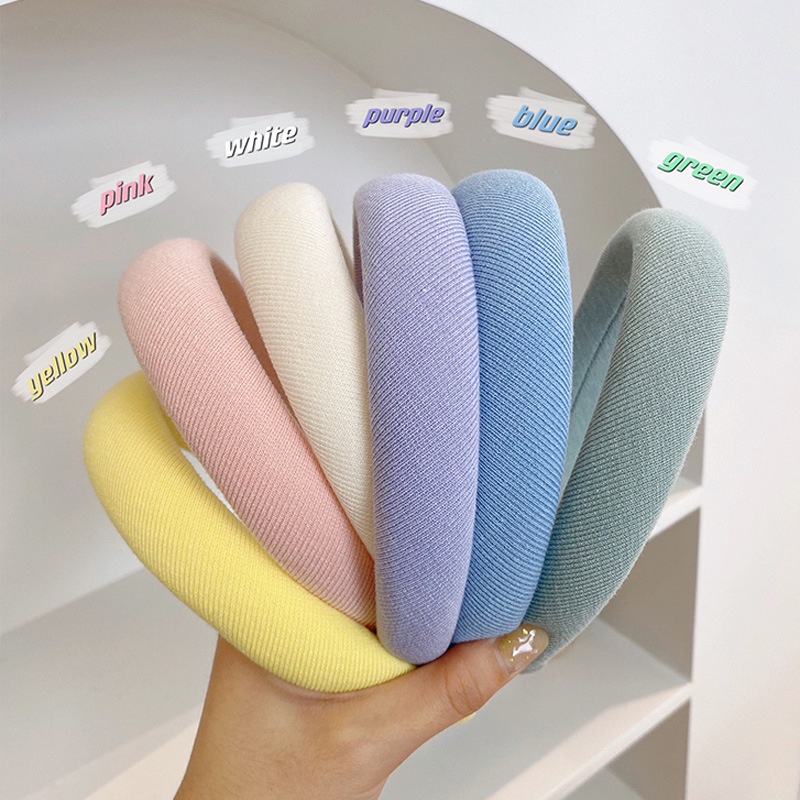 Băng đô xốp rửa mặt màu sắc phong cách Hàn Quốc