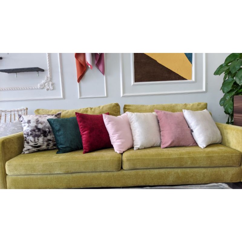 Gối Vuông 40x40cm vải nhung cao cấp gối tựa lưng sofa có dây kéo ruột và vỏ tách biệt