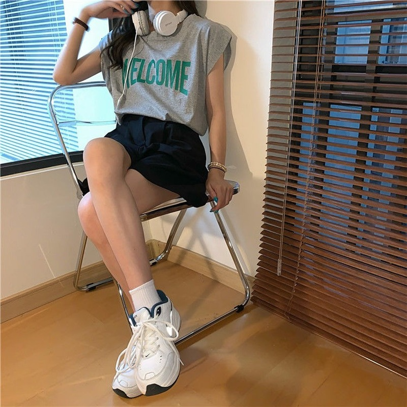 Áo thun ngắn tay dáng rộng thời trang Hàn Quốc cho nữ