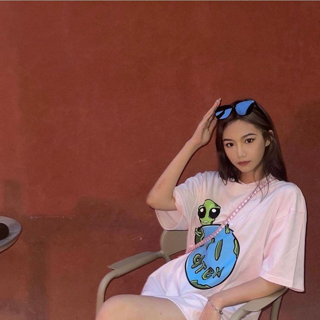 Áo thun D.R.E.W House Mascot THE ALIEN bản cao cấp, Áo mặt cười, Áo Justin Bieber, Áo thun tay lỡ nam nữ form rộng