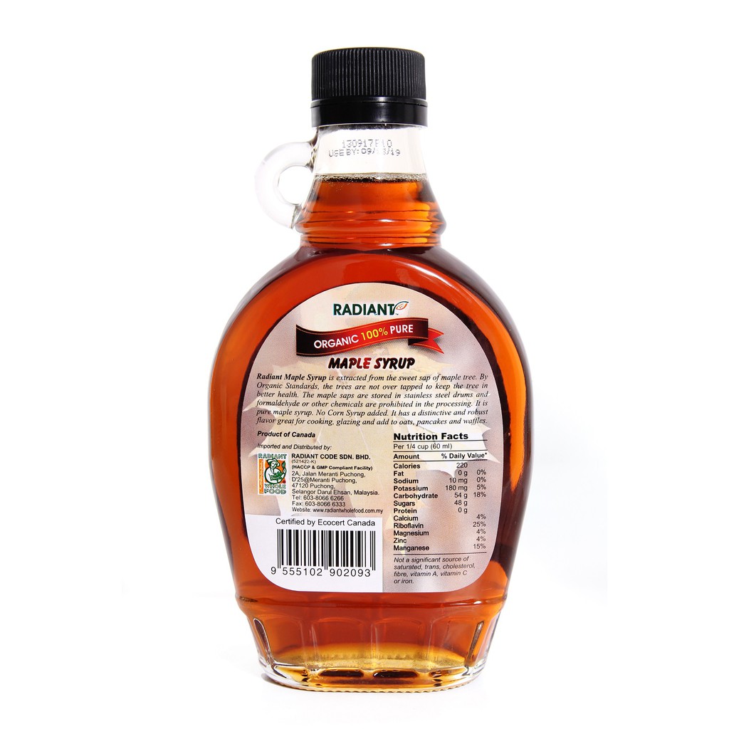 Siro Lá Phong Maple Syrup Hữu Cơ Radiant Code