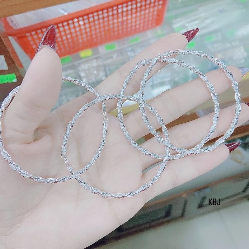Lắc tay Xoắn cho nữ Bạc, thiết kế đơn giản tinh tế nhưng không kém phần sang trọng Mainomi Shop Bạc Xinh