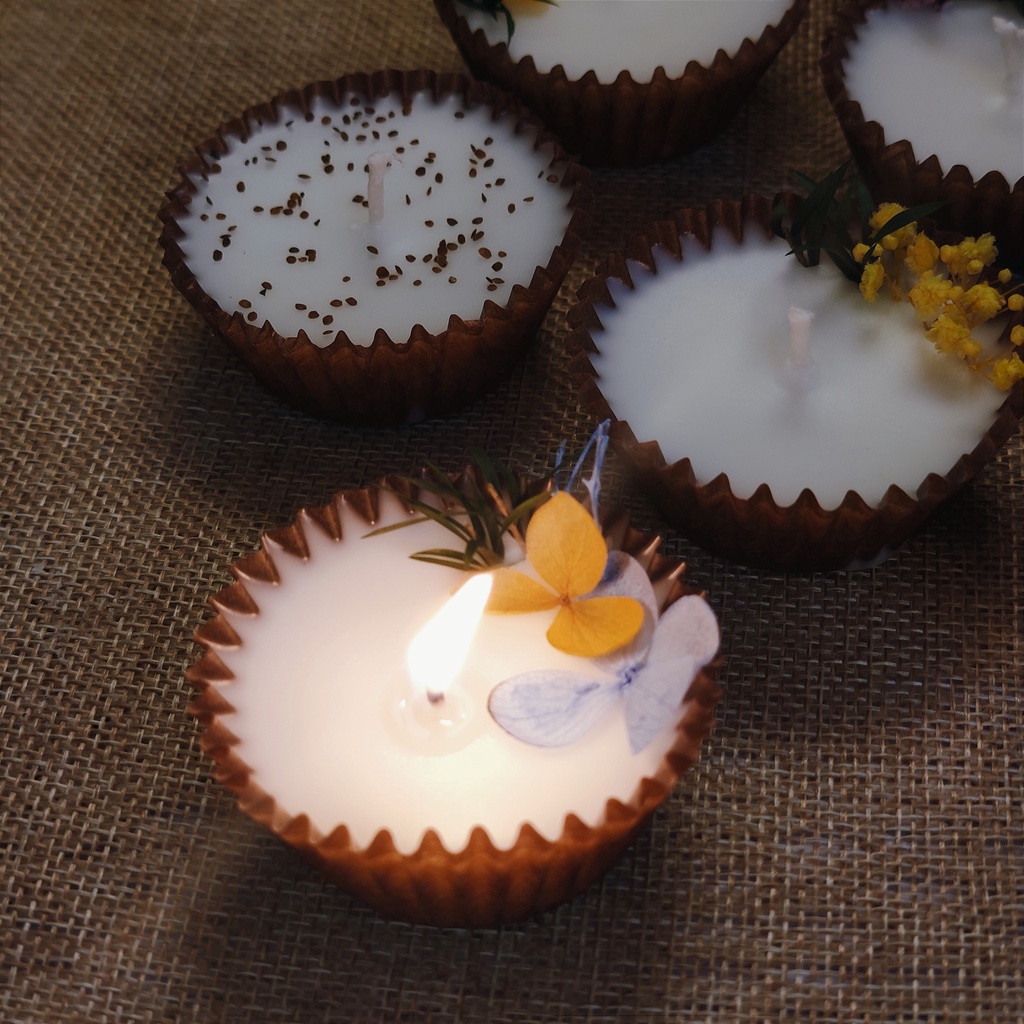 Nến cupcake trang trí - Nến thơm hương tinh dầu handmade Cupcake Oniõ - 35g sáp