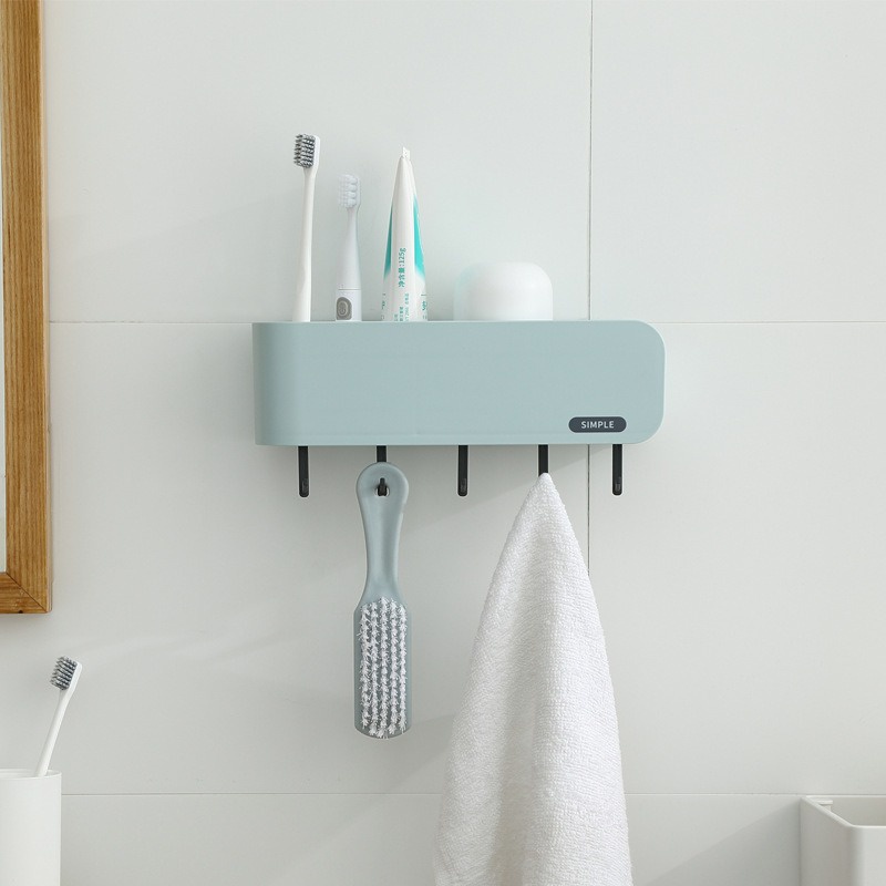 Giá Đỡ Bàn Chải Đánh Răng Có Móc Treo Tường Đa Năng Tiện Dụng Cho Nhà Tắm