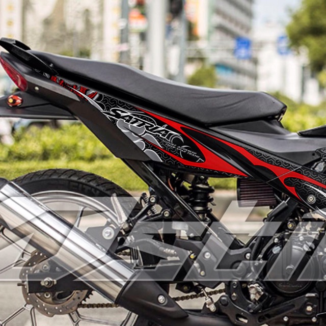 Tem Samurai Satria  Rời xe đen - tem đỏ
