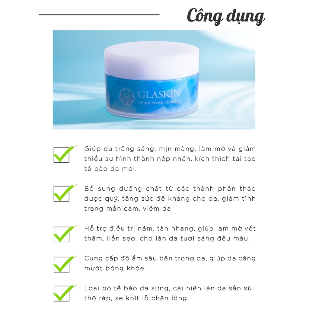 Kem Dưỡng Trắng Da Glaskin Dưỡng Trắng Mờ Thâm Nám