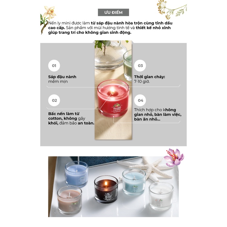 Nến ly mini Yankee Candle - nhiều mùi tùy chọn - trọng lượng 37g