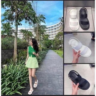 Sandal CnK hai màu Trắng - Đen