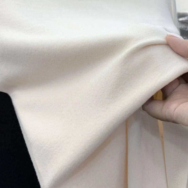 WANG JIAO ZHAN Áo thun giữ nhiệt lót nỉ dài tay cổ cao thời trang Hàn Quốc cho nữ