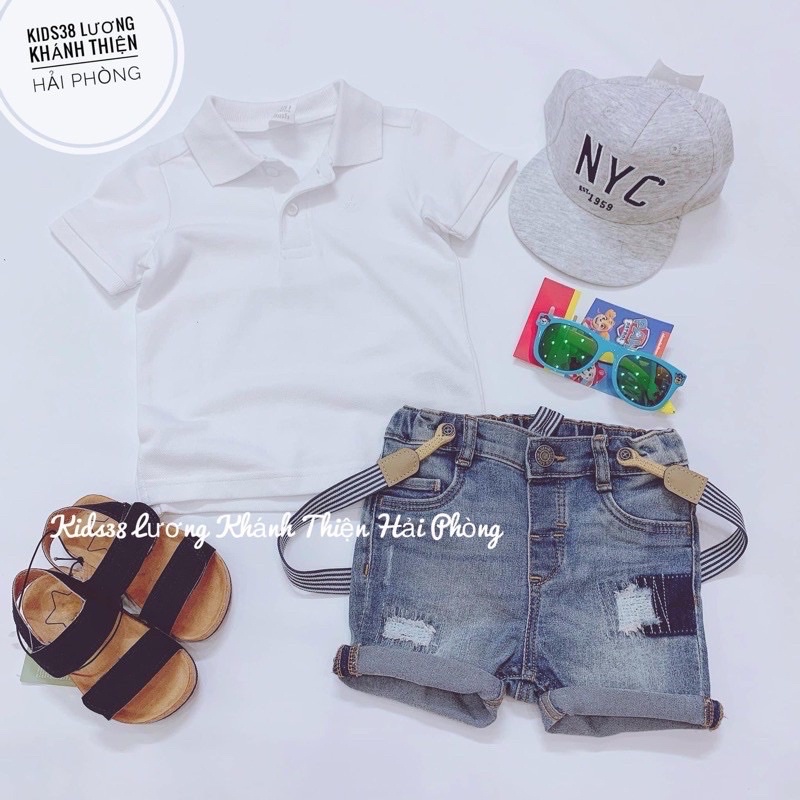 Áo HM Polo trắng H&amp;M AUTH tách lẻ [ ibx shop lấy mã gg]