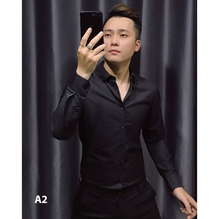 Áo Sơmi Nam Đen Soái Ca  [NHẬP TRANLS10K giảm 10k đơn 150k] Dài Tay Form Chuẩn, Vải Cotton Lụa, Thoáng Mát, Chống Nhăn
