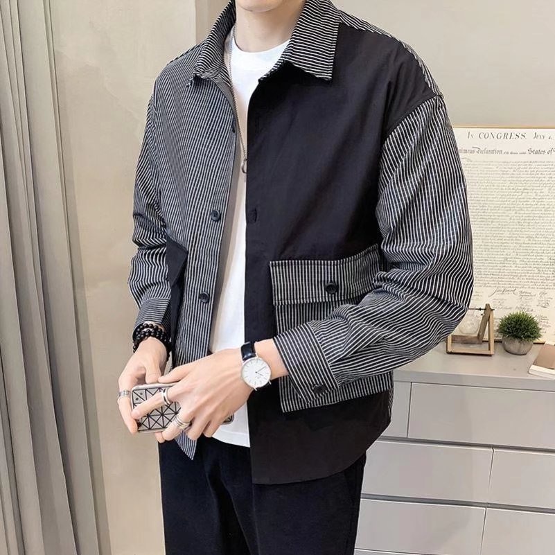 Áo Khoác Sơ Mi Nam Tay Dài Thời Trang Dành Cho Hàn Quốc bigsize simple áo phong rộng nữ unisex áo khoác gió 2 lớp