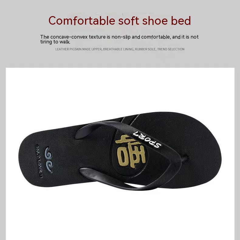 Dép Sandal Xỏ Ngón Chống Trượt In Chữ Thời Trang Dành Cho Nam