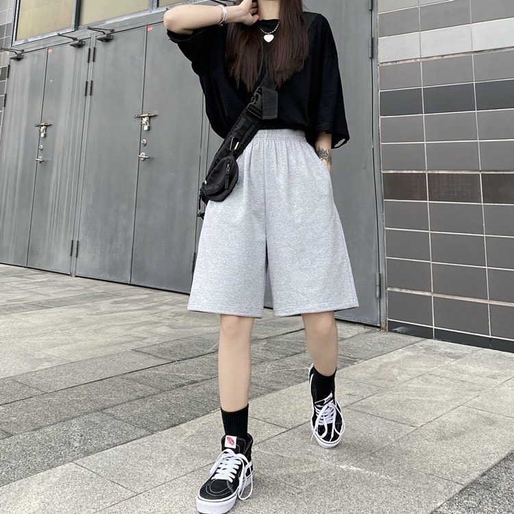 Quần short HY KOREA trơn basic unisex dành cho cả nam nữ