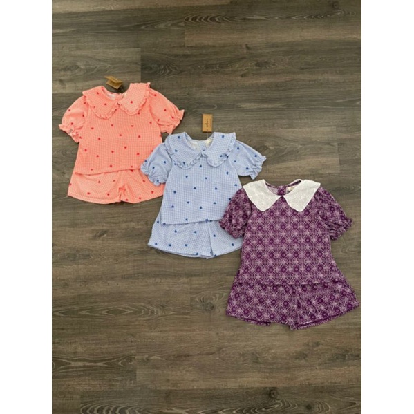 Bộ cộc tay bé gái size đại 3 màu Lilipurri dư xịn