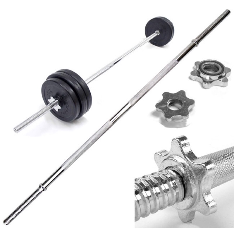 Thanh Đòn Tạ 1.8m Phi 27 Sắt Mạ Inox Tặng Kèm Bao Tay Xịn Sò/ Long Bar 1.8m