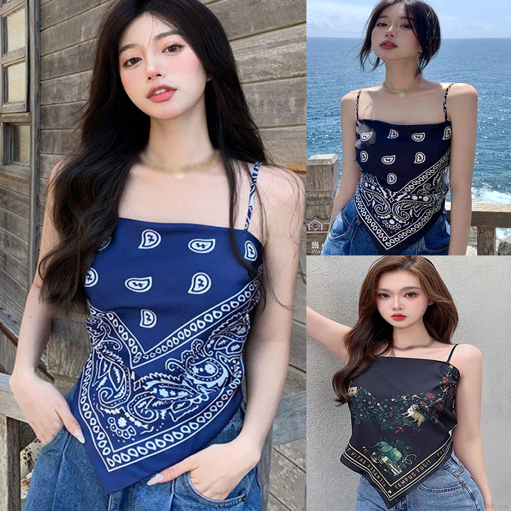 Áo Sát Nách Hoạ Tiết In Thiết Kế Hở Lưng Quyến Rũ