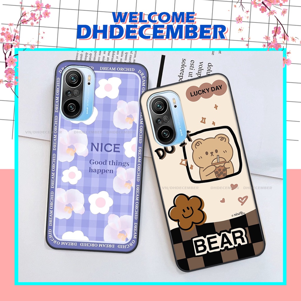 Ốp lưng Xiaomi REDMI K40 in hình gấu K@ws, gấu nâu, dor@emon RẺ- ĐẸP- BỀN