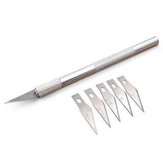 Dao khắc trổ cán bạc  tặng kèm 6 lưỡi