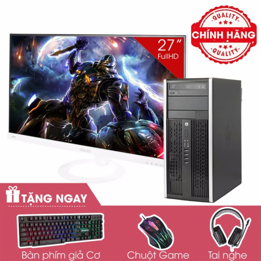 Combo PC để bàn HP 6200 Pro MT + Màn hình ASUS 27inch Full Viền (Core i5 2500, Ram 8GB, SSD 240GB, HDD 3TB) + Quà Tặng