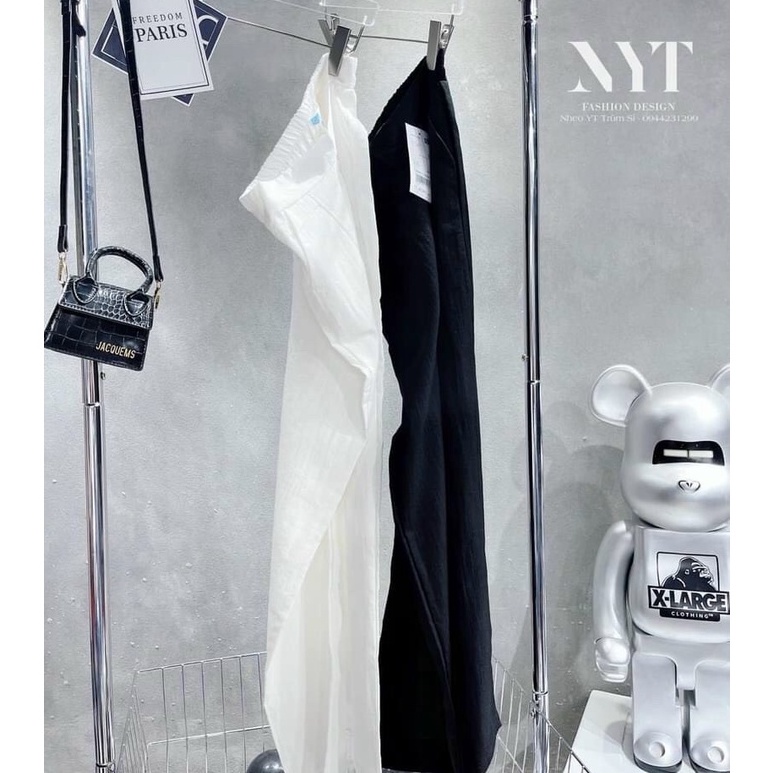 QUẦN ỐNG RỘNG ĐŨI DÀI NỮ LƯNG THUN CO GIÃN CAO CẤP MÀU TRẮNG ĐEN SIÊU CÁ TÍNH CỰC SANG THỜI THƯỢNG NITIQC