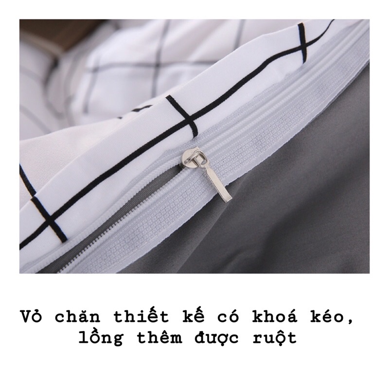 Bộ Ga Gối ❤️ cotton poly 5 món kẻ caro đủ màu đủ size ga giường miễn phí bo chun Mượt Decor