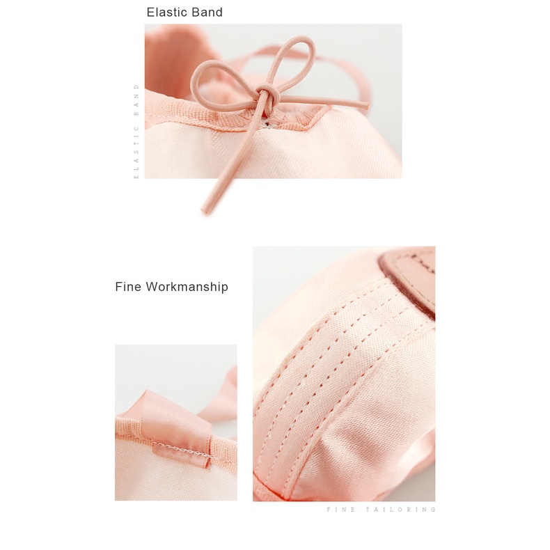 Giày vải satin múa ba lê chuyên nghiệp màu hồng/đỏ/đen cho nữ